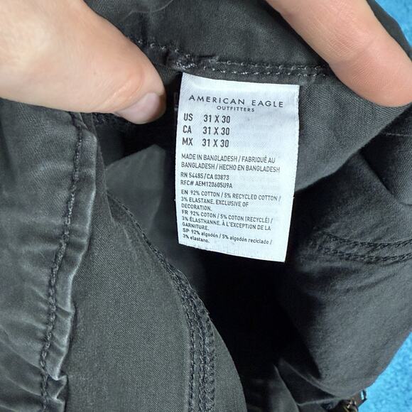 American Eagle Jeans Mens 31x30 Slim Straight Flex Stretch Gray Dark Wash - Picture 12 of 16